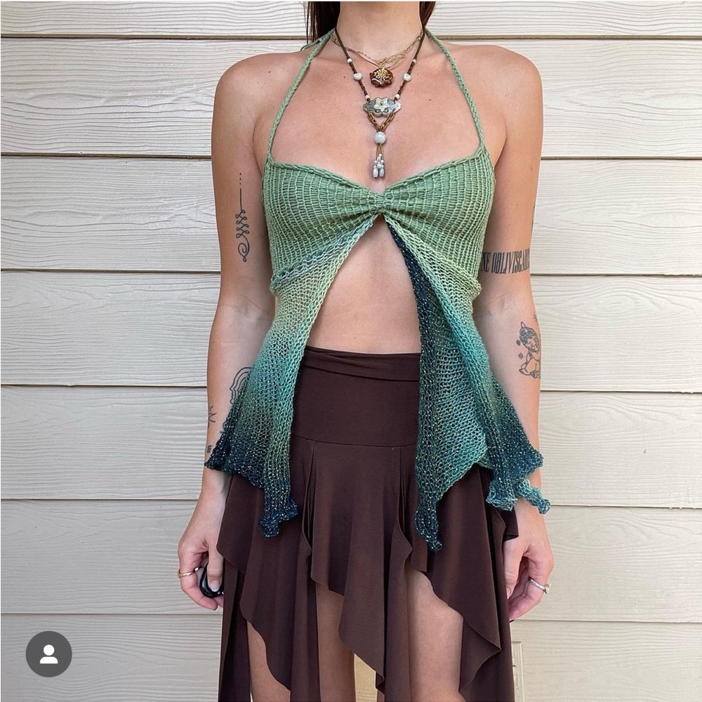 Green knit fairy top from lils locker